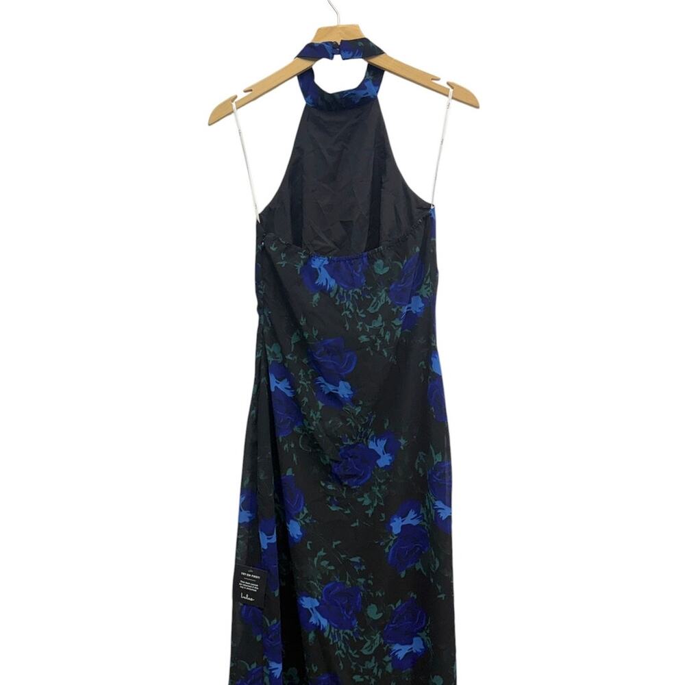 Lulus Elegant Entrance Black Floral Print Halter Maxi Dress size Small NWT - Picture 6 of 6